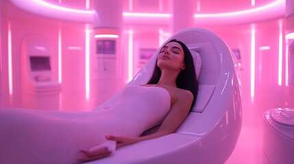 Sleek Futuristic Home Beauty Center Interior Space
