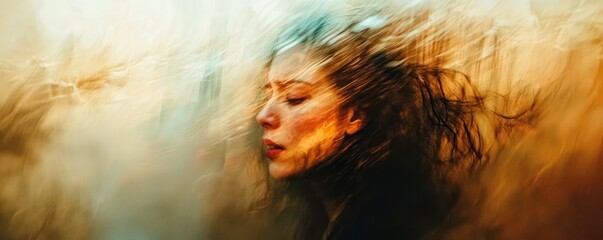 Final portrayal of a woman's schizophrenia struggle in a chaotic, anxious environment.