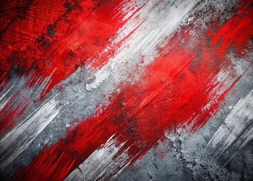 This abstract grunge background features red and gray brush textures, ideal for sports and creative design