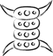 筆書き微生物単品アイコン　イカダモ