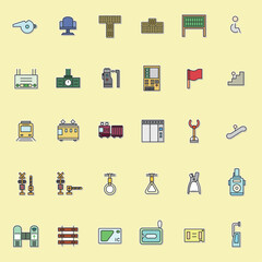 ステッカー駅関連のイラストアイコンセット