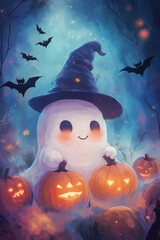 halloween background with pumpkin