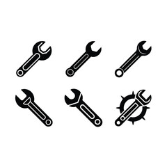 Industrial wrench construction vector illustration for tool, repair, and engineering designs