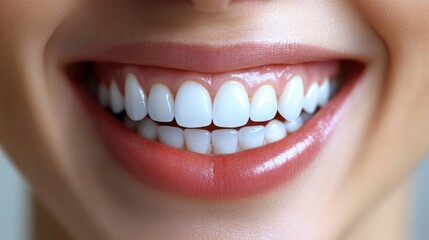 Obraz premium A woman with a white smile showing her teeth