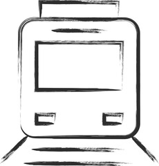 筆書き駅関連の単品アイコン　電車