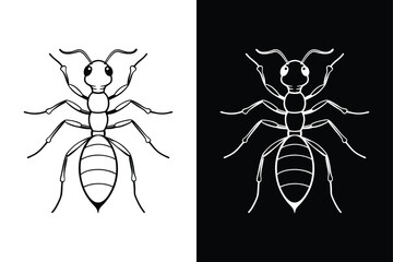 Ant Line Icon Vector. Clean and Simple Design for Insect Logo Pictogram