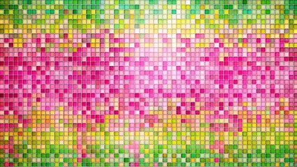 Colorful mosaic abstract background in pink, green, and yellow tones