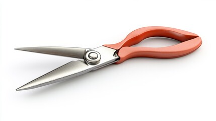 Obraz premium Pruning Shears with Coral Handle on a White Background. Generative AI