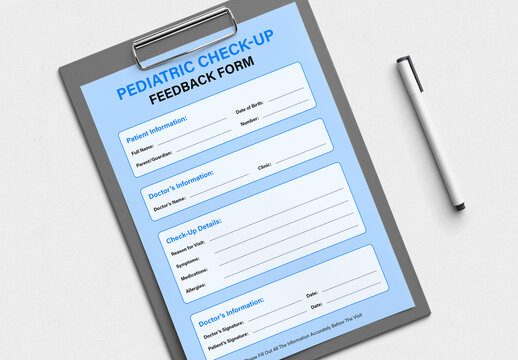 Pediatric Check Up Request Form Template