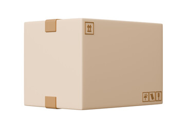 3D Cardboard box package transport order icon .3D Minimal stack parcel box icon on isolated purple background. Logistics shipment and Online delivery service Concept. 3d render.