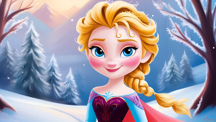 beautiful cute Anna frozen princess, Gnerative.ai