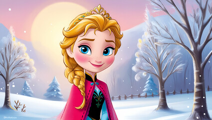 beautiful cute Anna frozen princess, Gnerative.ai