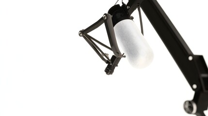 Naklejka premium Professional Audio Recording Studio Equipment with Microphone for Podcast or Music
