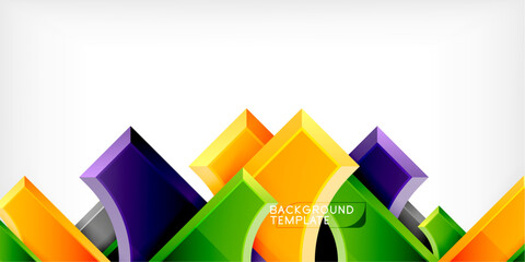 Arrow with round elements. Color geometric shapes background. Vector Illustration For Wallpaper, Banner, Background, Card, Book Illustration, landing page