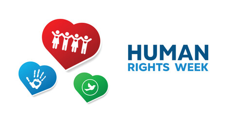 Human Rights Week. Great for cards, banners, posters, social media and more. White background. 