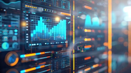 Naklejka premium Futuristic Data Visualization Interface
