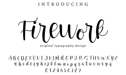 Firework Font Stylish brush painted an uppercase vector letters, alphabet, typeface