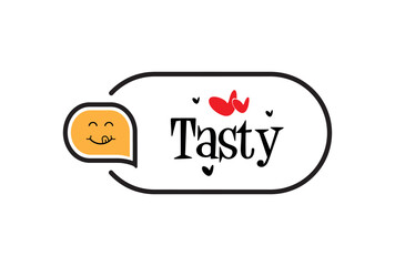 tasty sign on white background	