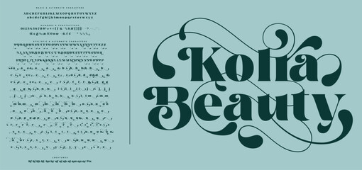 Kolra Beauty Serif, Stylish Display Bold Font alphabet