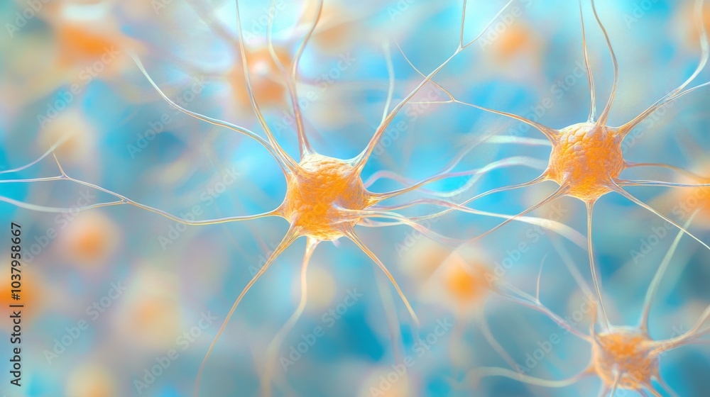 Poster an abstract 3d network of neurons forming complex connections, showcasing ai learning patterns.