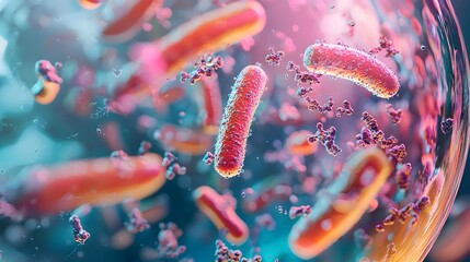 Fototapeta premium Extreme Macro of Bacteria and Dust Particles on Smartphone