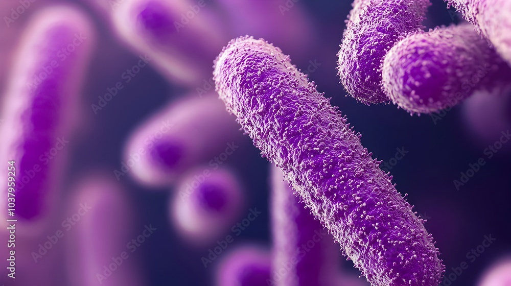 Poster macro view of bacterial growth on computer mouse pad surface