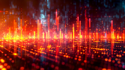 Obraz premium Abstract Financial Charts Breaking Through Barriers