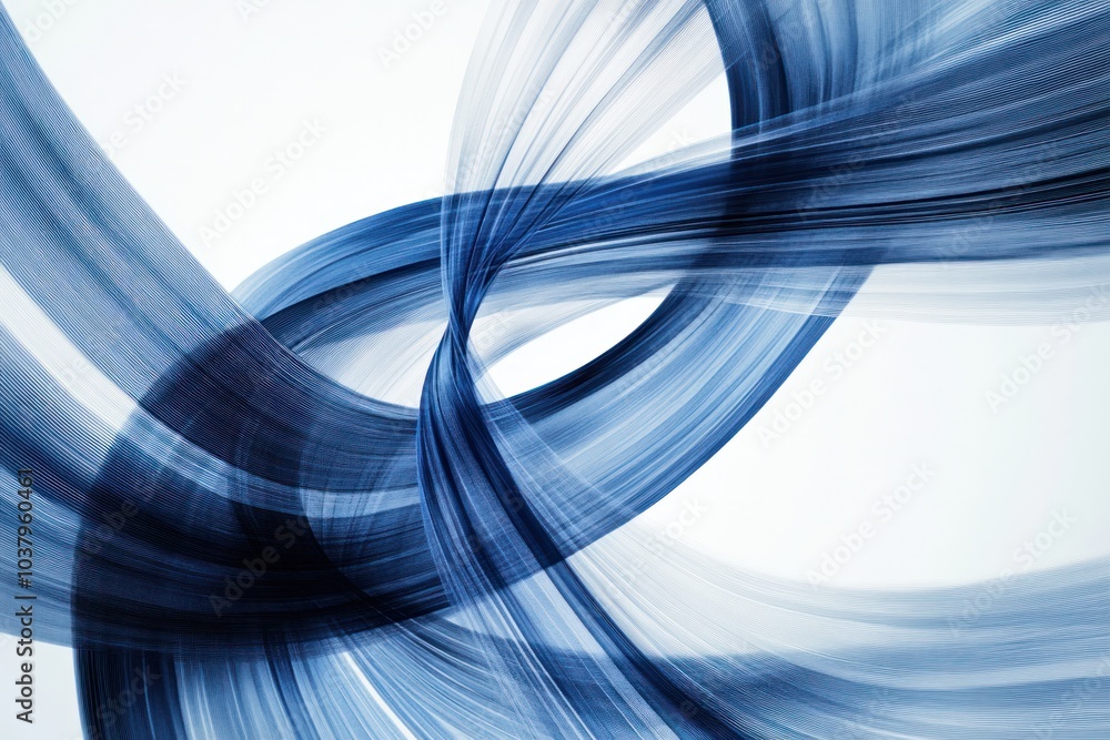 Poster a collection of blue line movements that flow smoothly across the frame, evoking a sense of speed an