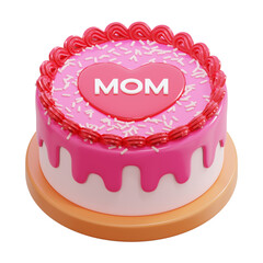 mothers day cake 3d icon illustration