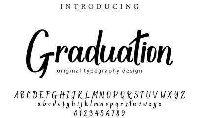 Graduation Font Stylish brush painted an uppercase vector letters, alphabet, typeface