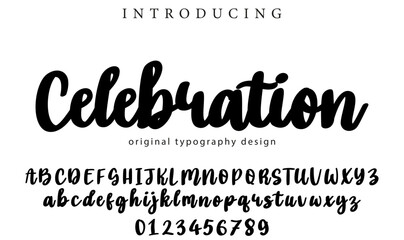 Celebration Font Stylish brush painted an uppercase vector letters, alphabet, typeface