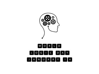 World logic day, good for world logic day celebration. 14 January. flat illustration. pattern background. holiday concept. template for background with banner , poster and card. jpeg format.