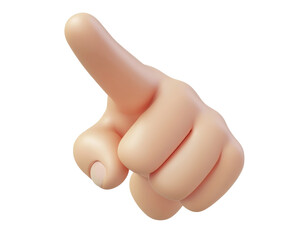 3D Cartoon Hand Pointing Gesture High Detail Illustration