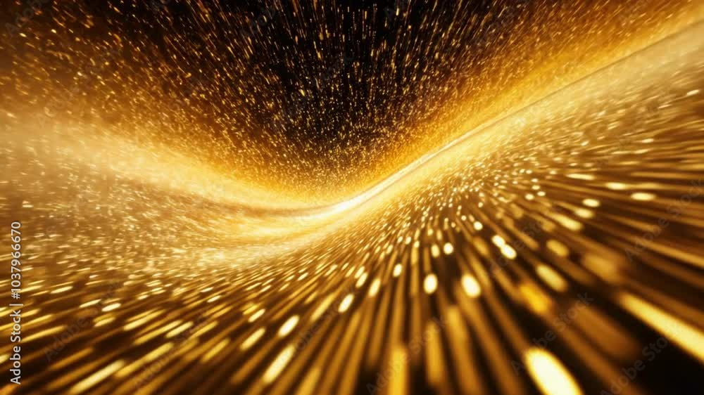 Aufkleber golden stream of light: a mesmerizing abstract background of shimmering golden light streaks, creati