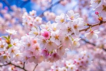 Low Angle View of White Cherry Blossoms Against a Pink Background