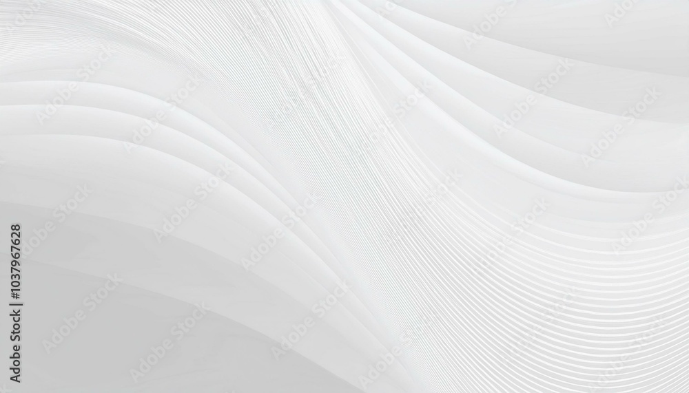 Aufkleber Light gray and white wave flowing modern soft luxury texture with smooth and clean subtle abstract background. A seamless abstract white texture background featuring elegant swirling curves in a wave 