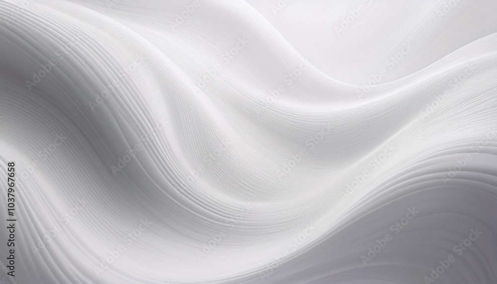 Aufkleber Light gray and white wave flowing modern soft luxury texture with smooth and clean subtle abstract background. A seamless abstract white texture background featuring elegant swirling curves in a wave 