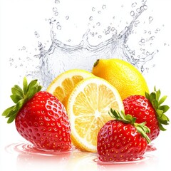 strawberry and lemon with splash