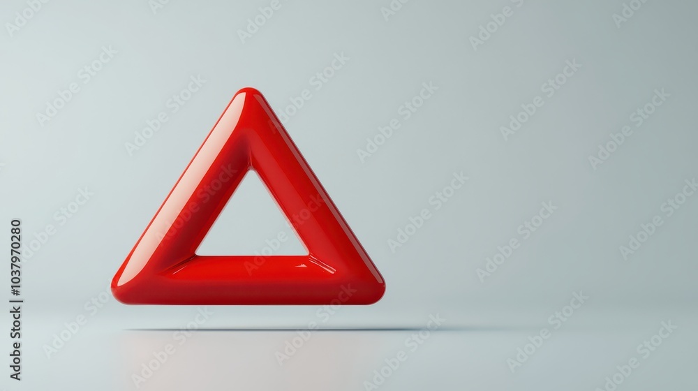 Poster a striking red triangle a minimalist 3d design representation in modern art
