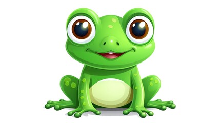 Vector illustration of cute frog cartoon. isolate on white background 