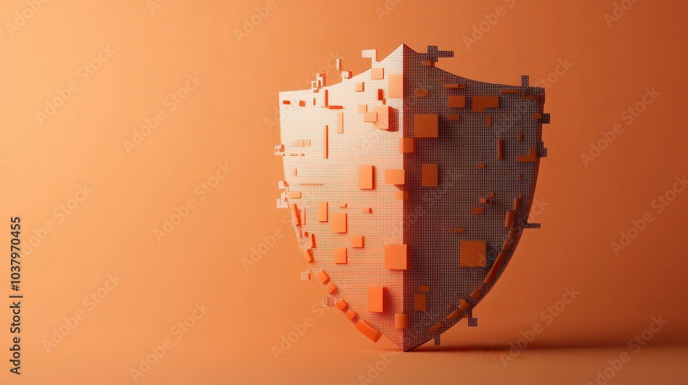 Aufkleber abstract digital shield representation symbolizing cybersecurity and protection in modern technology