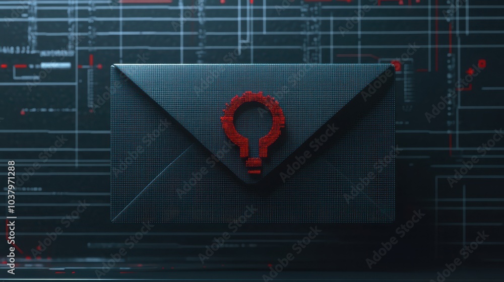Poster Exploring the intersection of digital security and communication the encrypted envelope symbolizing confidentiality