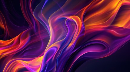 Obraz premium Abstract Swirling Shapes in Purple, Orange, and Yellow
