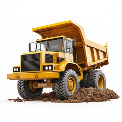 3D Dump Truck in Construction Zone Loading Dirt