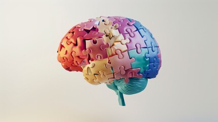 a human brain, with puzzle pieces coming together to form a complete picture