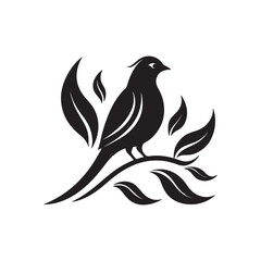Illustration with silhouettes of four bird