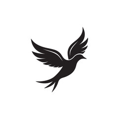 Illustration with silhouettes of four bird