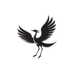 Illustration with silhouettes of four bird