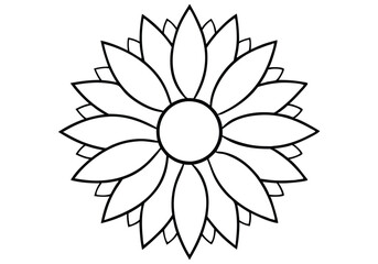 Continuous Line Art of a Sunflower &ndash; Botanical Vector Design