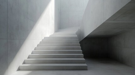 Obraz premium Concrete Staircase in a Modern Building